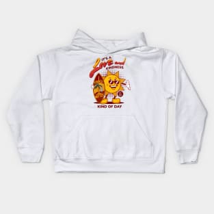 It's A Love And Kindness Kind of Day with Sun Character and Surfboard Kids Hoodie